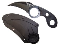 Cuchillo Karambit Mini, Smith & Wesson, para cuello, Pavonado Negro