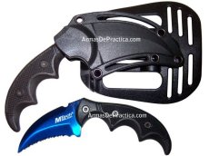 Cuchillo Karambit Full Tang Mtech Tactico Mini, modelo Titanium, Negro o Azul