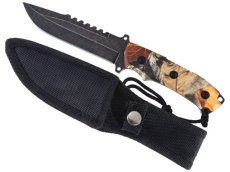 Cuchillo para Caceria, Supervivencia o Campismo marca Lion Tools, 8932, Bowie Aserrado, Defensa Personal