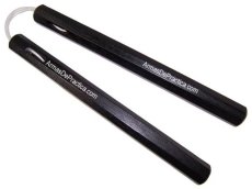 Chacos, Nunchakus, Octagonales con Cordon, Piola en madera Machiche, Artes Marciales, Negro