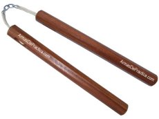 Chacos, Nunchakus, Octagonales con Cordon, Piola en madera Machiche, Artes Marciales, Natural