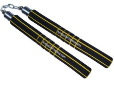 Chacos, Nunchakus, Forrados de Espuma, Practica, Madera Machiche, Artes Marciales, Amarillo
