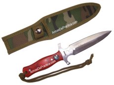 Cuchillo Daga tipo Bota, marca Lion Tools, Mango Imitacion Madera