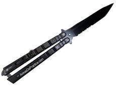 Navaja Mariposa / Balisong marca Lion, Pavonada con Dientes