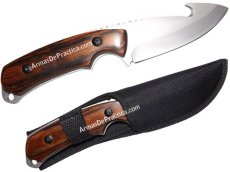 Cuchillo para Caceria, Supervivencia o Campismo marca Lion Tools, Acero y Madera, Defensa Personal