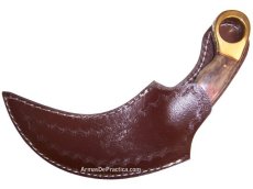 Cuchillo Karambit Full Tang Artesanal en Acero Damasco, Empuñadura con Bronce y Hueso