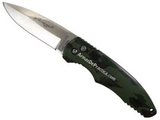 Navaja Plegable Automatica marca Lion Tools, Camuflaje Verde, Acero Inoxidable