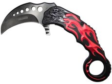 Navaja Karambit Plegable Mtech Fire Skull, Rojo, Supervivencia, Defensa Personal, Trabajo
