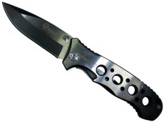 Navaja Plegable Boker Tactica, Acero Inoxidable Pulido, Punta Bowie, Apertura Manual
