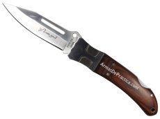 Navaja Plegable de Muelle marca Lion Tools, Acero Inoxidable y Madera