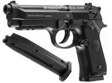 Pistola Beretta 92-A1, tanque de CO2, Balines calibre .177 / 4.5 mm., Blowback, Full Metal, Replica