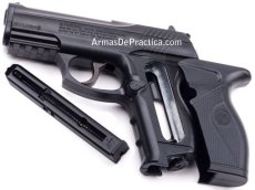 Pistola Crosman C-11 Negra, tanque de CO2, Balines calibre .177 / 4.5 mm.