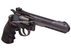 Pistola Revolver Crosman SR357 Negra, tanque de CO2, Balines calibre .177 / 4.5 mm., Full Metal