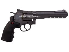 Pistola Revolver Crosman SR357 Negra, tanque de CO2, Balines calibre .177 / 4.5 mm., Full Metal